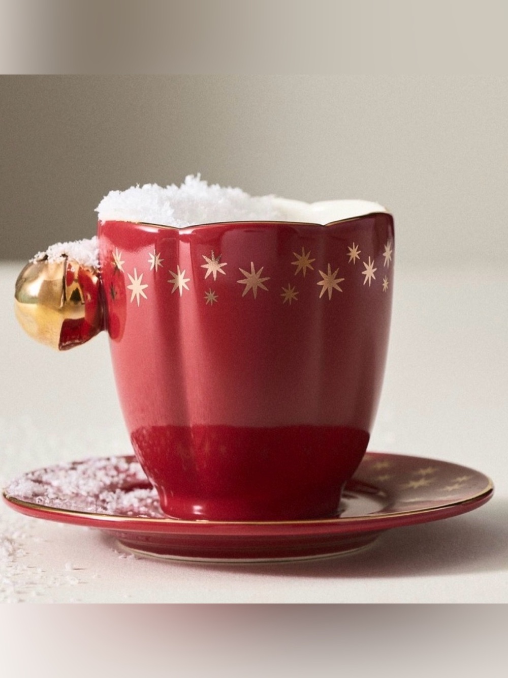 Anthropologie New York City Ballet Espresso Cup & Saucer | Red | NWT